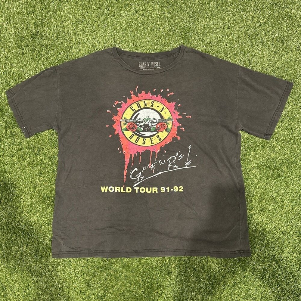 Retro Guns N Roses G N FN R’s ! World Tour 91 - 92 Gray Shirt Men’s Size Medium